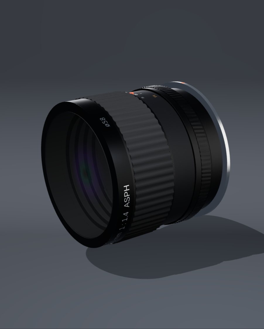 50mm f/1.4 lens with a working nine-blade iris